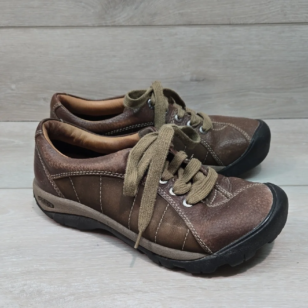 Keen Men's Brown Casual Leather Lace-Up Shoes Sneakers Sz 7